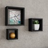 Hastings Home Floating Shelves, Cube Wall Set with Hidden Brackets, 3 Sizes to Display Decor, Books, Photos, (Black 484899FEC